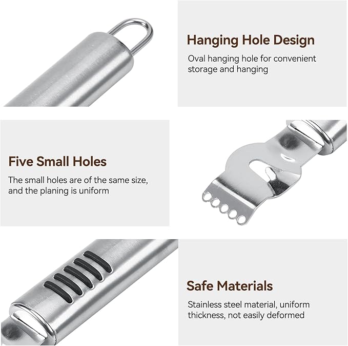 Stainless Steel Lemon Zester Grater with Channel Knife Orange Citrus Peeler Lemon Zest Peeler Cocktails Fruit Stainless Steel