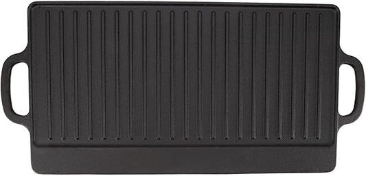 Cast Iron Griddle, Double Sided Reversible Griddle Grill, Griddle Plate for Indoor Outdoor Camping Gas Stove Induction Cooker (Large)