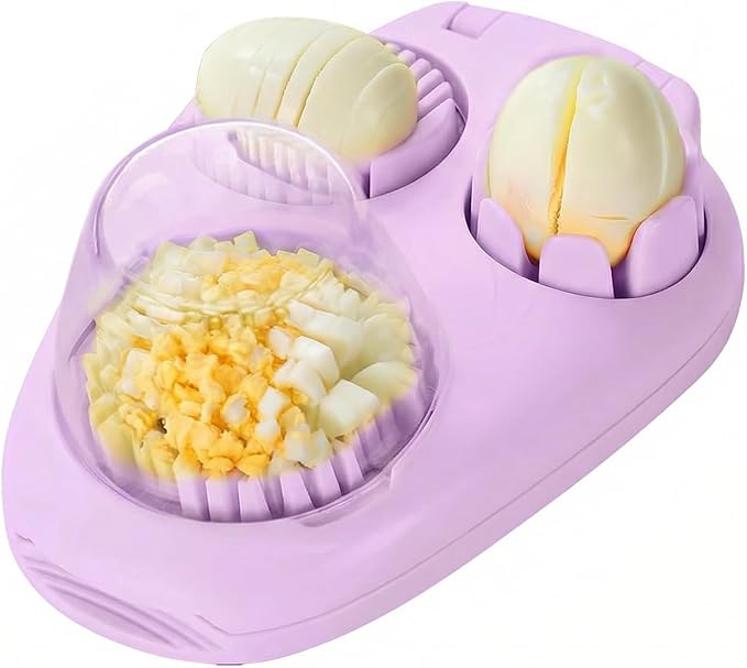 1 Pack 3-Mode Egg Cutter with Wire Slicer, Stainless Steel Egg Slicer for Hard Boiled Eggs, Fruits, Vegetables, Mushrooms, Kitchen Prep Tool