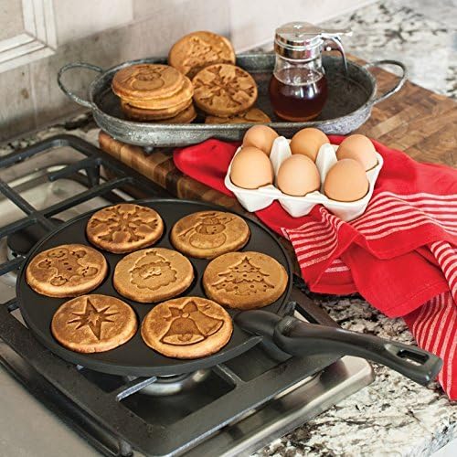 Nordic Ware Holiday Pancake Pan, Black 0.6 cup