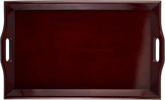 G.E.T. RST-2516-M 25" x 16" Hardwood Room Service Tray-Mahogany, 25 Inches x 16 Inches