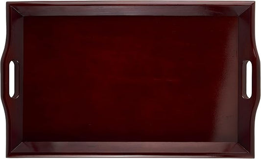 G.E.T. RST-2516-M 25" x 16" Hardwood Room Service Tray-Mahogany, 25 Inches x 16 Inches
