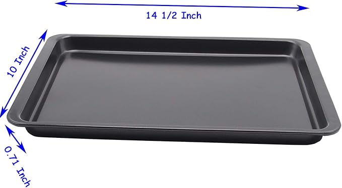 HYTK 2PCS Cookie Sheet 10x14.5 Inch (Inner 9x13) Baking Sheet Nonstick Heavy Carbon Steel Baking Pans Bakeware