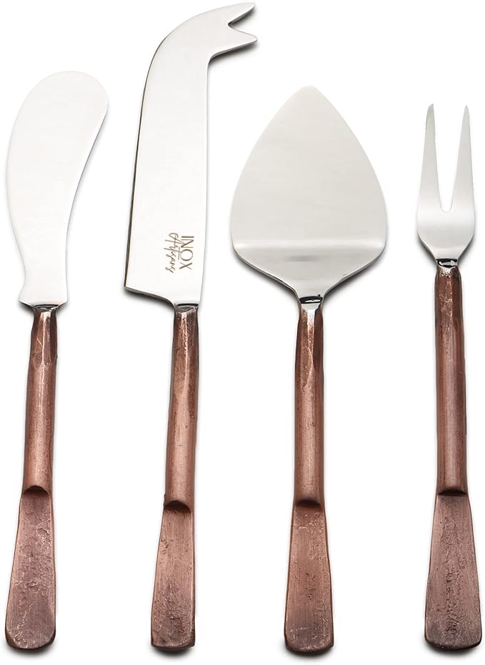INOX artisans Celia Cheese Knives, Spreader & Fork Set