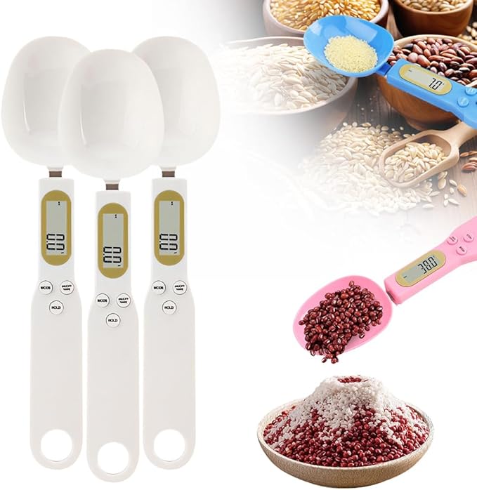Electronic Measuring Spoon, 2026 New Kitchen Food Digital Measuring Scoop, Pet Food Measuring Scoop Electronic with LED Display for Dispensing Food, Kitchen and Dog Cat Food (3pcs)