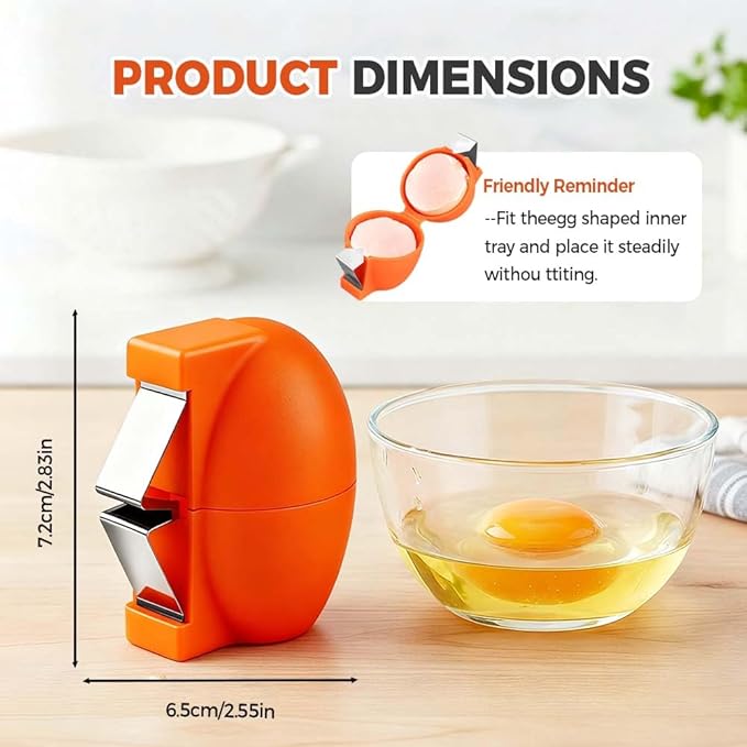 Egg Shell Opener, 2026 New Stainless Steel Egg Cracker Tool, Multifunctional Egg Opener, Eggs Separator for Raw and Hard Boiled Eggs Peeler Shell Remover to Quickly Cut Eggshells (orange 3pcs)