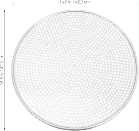 BESTonZON 16 Inch Perforated Stainless Steel Pizza Pan Round Baking Tray with Holes for Crispy Even Heat Distribution Oven Safe Pizza Crisper for Home and Restaurant Use