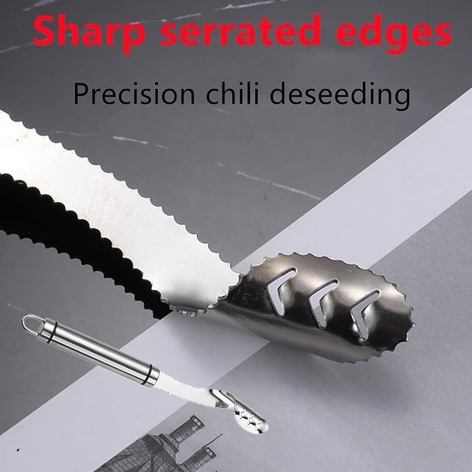 2 Pcs Stainless Steel Jalapeno Corer Tool Pepper Corer Seed Remover Tool, for Cleaning Inside Jalapenos Chilis Peppers