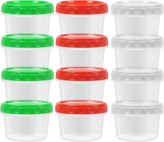 EONJOE 8 oz Small Freezer Containers with Lids Stackable Plastic Food Storage Container 1 Cup Meal Prep Bowls Airtight Dishwasher Safe,12-pack