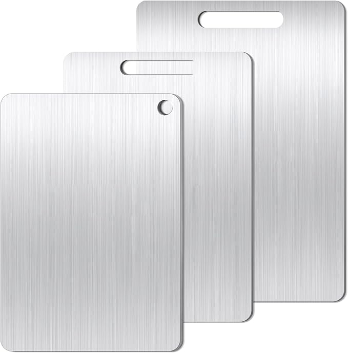 Titanium Cutting Board Set of 3, Food-Grade Titanium Cutting Boards for Kitchen