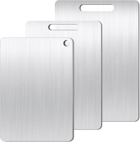 Titanium Cutting Board Set of 3, Food-Grade Titanium Cutting Boards for Kitchen