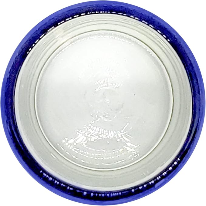 Cobalt Blue Rim 9 oz Juice Glasses (set of 6), Recycled Glass, Lead-free, Toxin-Free (9 oz Juice)
