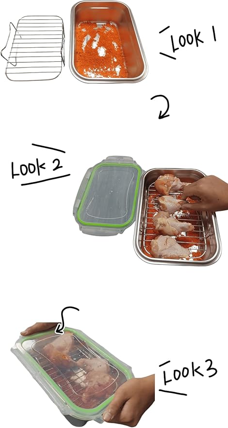 Better Breader Shaker Bowl with Lid, 2.6QT Stainless Steel Breading Shaker Bowl for Fried Fish, Chicken, Flour Coating