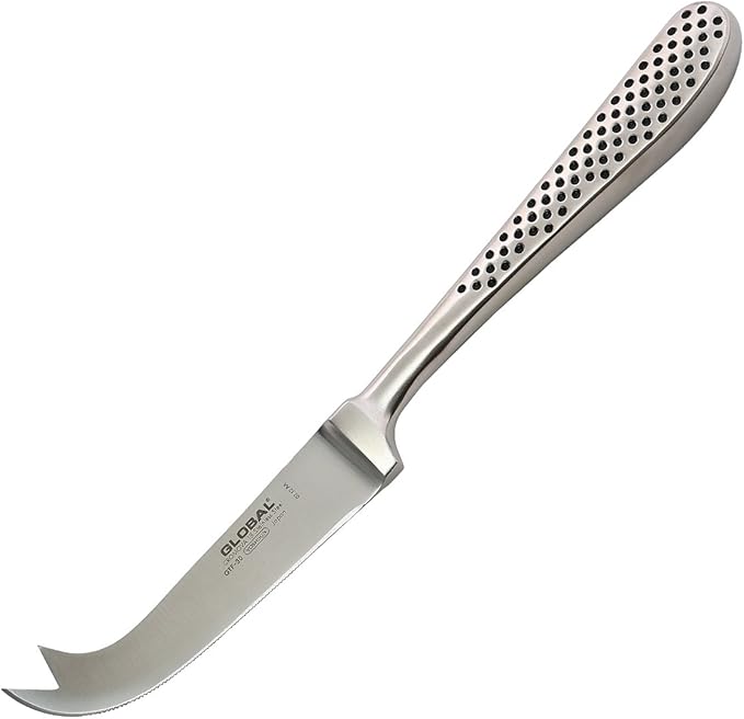 Global 3 inch Pronged Cheese Knife - Fork Tipped Spear, Narrow Blade, Lightweight Japanese Stainless Steel, Razor Sharp Edge, Made in Japan, GTF-30