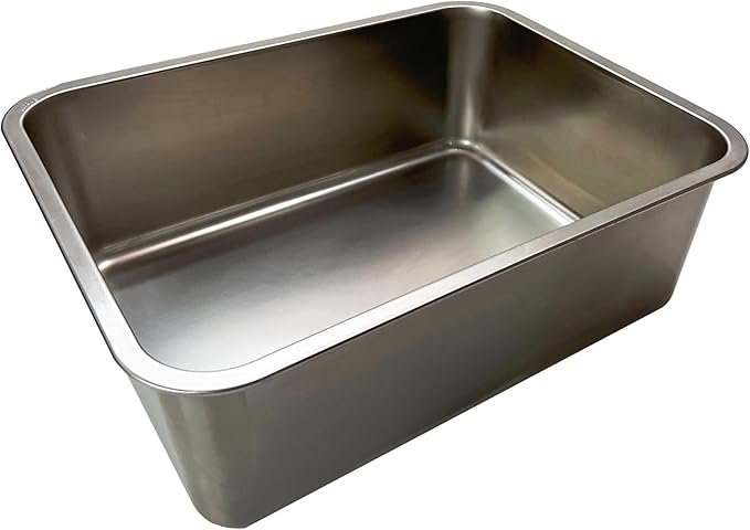 KUNWU Stainless Steel Sheet Pan 14"x10"x6", Rectangle Bakeware, Cake Pan Corrosion Resistant Easy Clean Durable (S (14"x10"), 6" Deep)