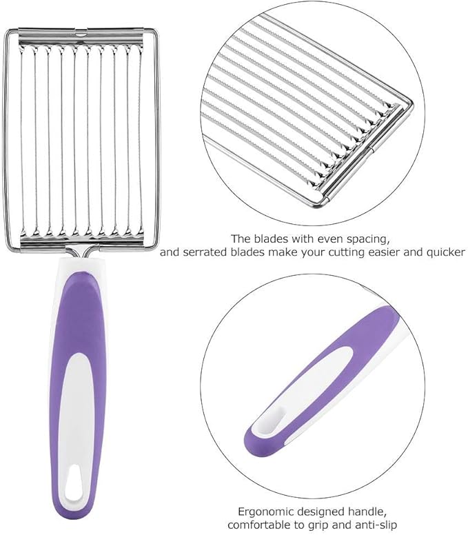 ASHATA Luncheon Meat Cutter, Cheese & Potato Slicer, Stainless Cutter with Handle for Egg Ham Fruit Tomato, Cutting Evenly Thick , Food Cutting Tool for Kitchen ()