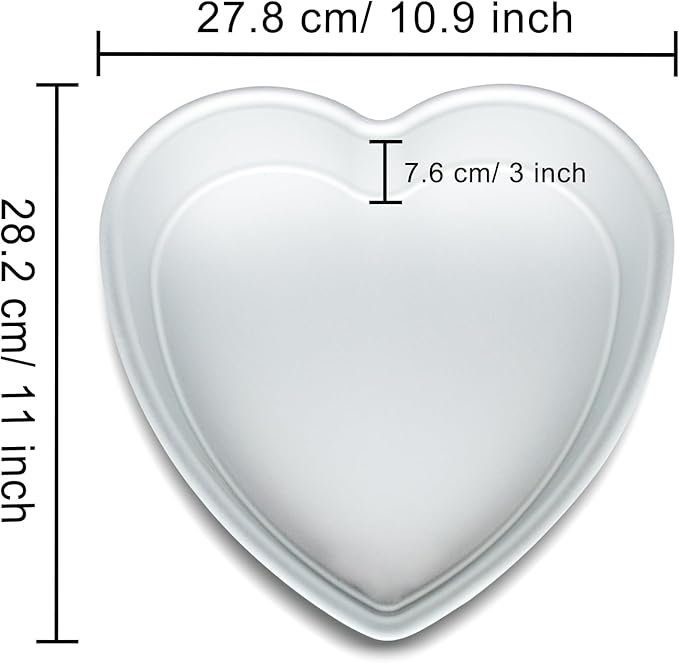 kefyixc 10 Inch Heart Shaped Cake Pan,Deep 3 Inch, Aluminum Heart Cake Tin, Heat-Resistant Baking Cake Pan for Wedding, Party, Family Occasions, Chocolate, Bread. (10 × 3 Inch)