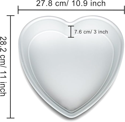 kefyixc 10 Inch Heart Shaped Cake Pan,Deep 3 Inch, Aluminum Heart Cake Tin, Heat-Resistant Baking Cake Pan for Wedding, Party, Family Occasions, Chocolate, Bread. (10 × 3 Inch)