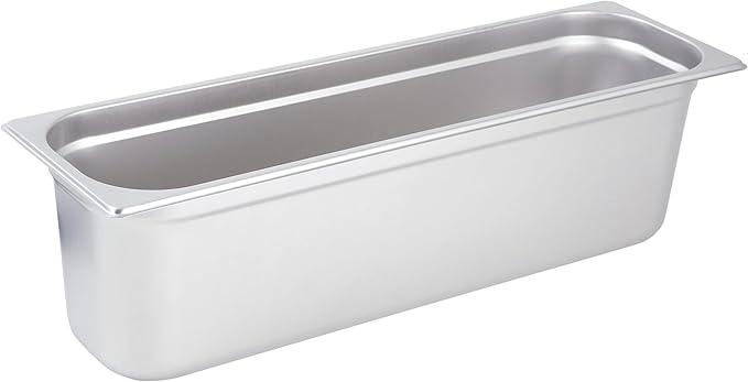 Winco Half Size (Long) 6" Deep Metal Food Pan/Steam Table Pan, Anti-Jam, 22 Gauge