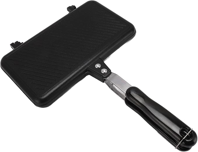 Aluminum Waffle Maker Pan, Nonstick Stove Top Waffle Pan, Portable with Long Handle - Quick Crisp Waffles, Easy Cleanup, Perfect for Family Breakfast and Camping (Type 2)