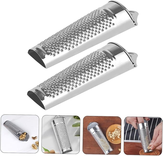 Cabilock 4pcs Stainless Steel Ginger Zesters and Vegetable Graters for Kitchen Use Multi-functional Graters for Cheese Garlic Spices and More Compact Design Comfortable Grip