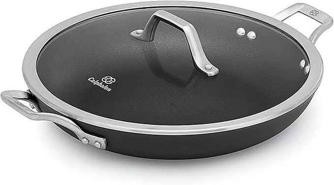 Calphalon 1948256 Signature Hard Anodized Nonstick Covered Everyday Chef Pan, 12", Black