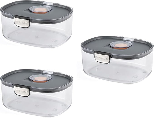 Progressive ProKeeper International Airtight Food Storage Container with Terracotta Disk for Freshness, Stackable & Dishwasher Safe, Ideal for Cookies, Baked Goods, & More 3 Quart, 3-Piece