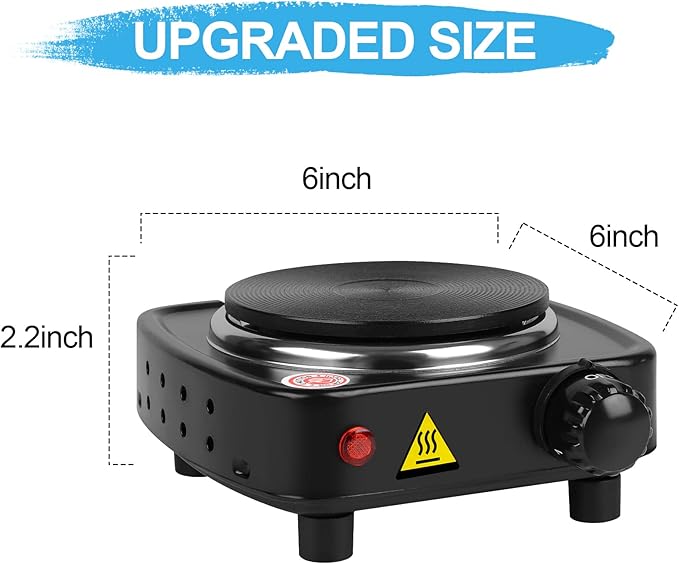 Hot Plate for Candle Making, Black Color Electric Hot Plate for Melting Wax, Chocolate, Candy and More
