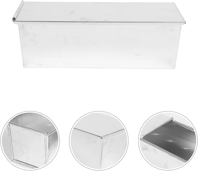 BAZEITFLOW Toast Baking Mold with Lid Non-stick Loaf Pan Bread Pan for 1200g Toast Baking Covered Cake Mold and Kitchen Use