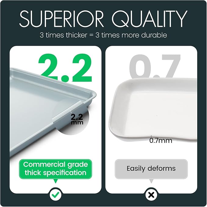 Ceramic Baking Sheet, Cookie Sheets for Baking 15x10", Naturally Non-Toxic Ceramic Coating, 2.2mm Thick Oven Trays for Cooking, PTFE & PFOA Free