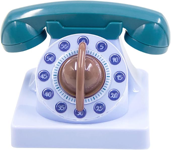 Cute Cartoon Telephone Shaped Kitchen Timer Mechanical Wind Up 60 Minute Manual 360 Degree Rotating Timer For Children Kitchen Timers For Cooking Manual