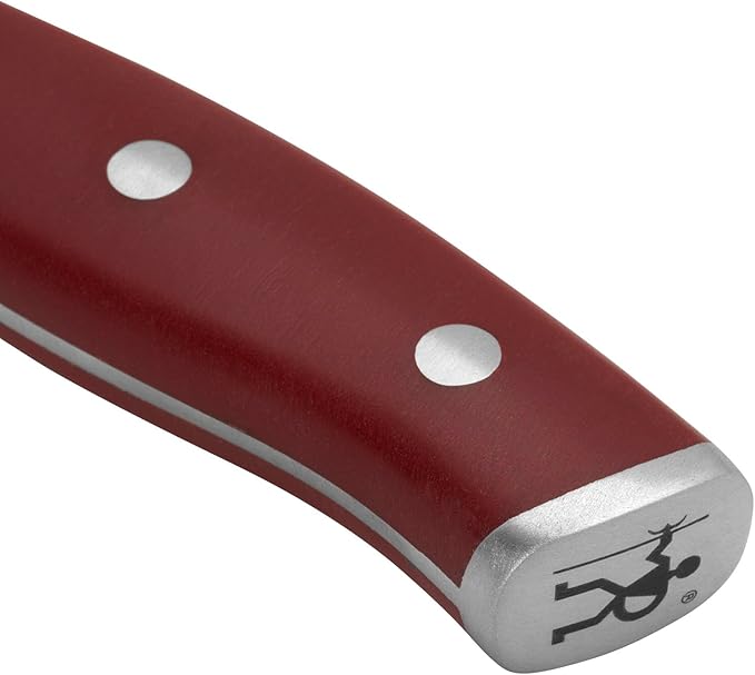 HENCKELS Forged Accent Razor-Sharp Steak Knife Set of 4, Red, German Engineered Knife Informed by over 100 Years of Mastery