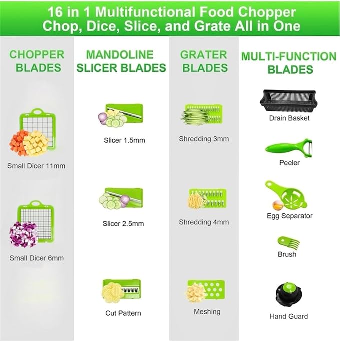 16 in1 pro vegetable chopper, onion chopper, fruit and vegetable slicer with container, vegetable and fruit chopper, Onion cutter, Kitchen gadget