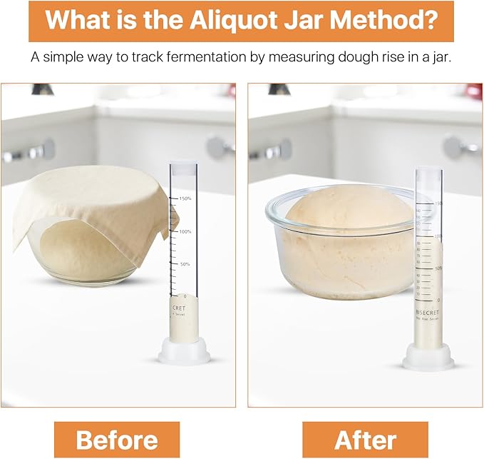 Sourdough Aliquot Jar for Sourdough Starter, Transparent Acrylic Measuring Tube for Dough Rise Tracking, Artisan Bread Baking Tool for Brioche, Panettone & Bakers (white, 1pcs acrylic)
