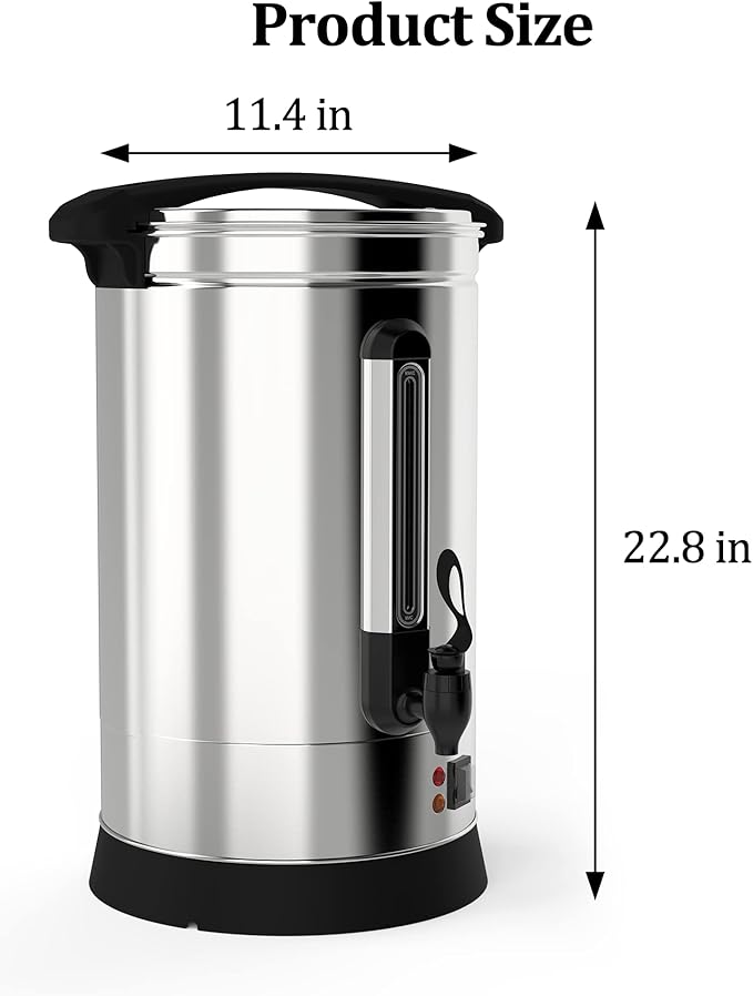 Elementool 120 Cup Stainless Steel Coffee Urn, 18L/4.8Gal Electric Coffee Maker with Removable Filter, Fast Brewing, Auto Keep-Warm, Hot Beverage Dispenser & Coffee Pot Ideal for Parties
