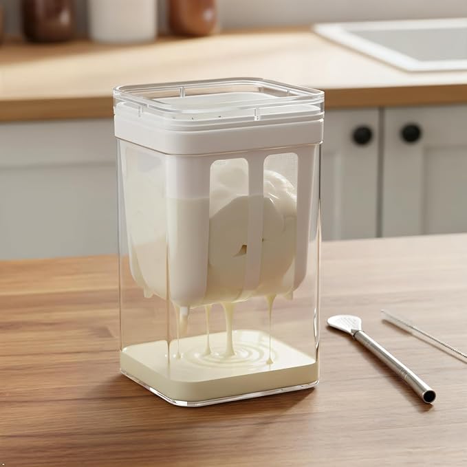 Greek Yogurt Strainer - 1.16 Quart Ultra Fine Mesh Filter (White)