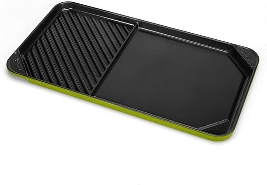 All American 1930 - Ultimate 60/40 Griddle with Ceramic Non-Stick Coating - Kelp Green - Durable & PFAS Free - Indoor Griddle for Easy Prep, Cooking, & Cleaning - Made in the USA