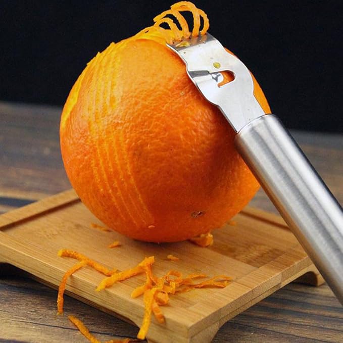 Lemon Zester Stainless Steel Citrus Grater Lime Oranges Peeler Fruit Slice Kitchen Tool, orange grater