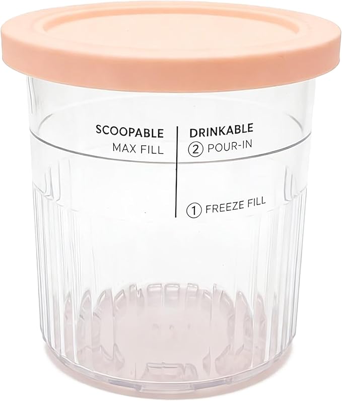 XL Family Size Ice Cream Pint Containers,Compatible with Ninja NC501 CREAMi Deluxe 11-in-1 Ice Cream & Frozen Treat Maker and model:NC500, NC501, NC501H, NC501HBL and NC502HGN