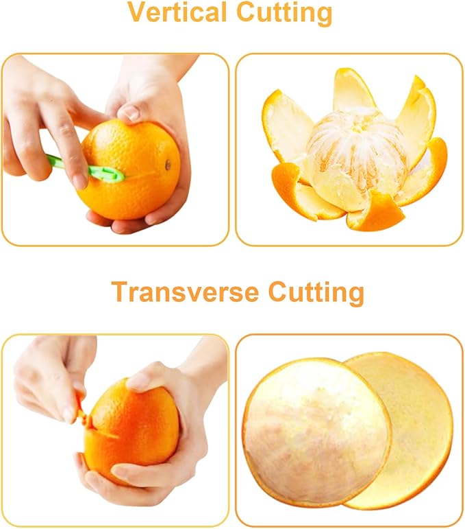 Orange Peeler Tool, 4 Pcs Plastic Citrus Peelers for Fruit Lemon Mango Banana
