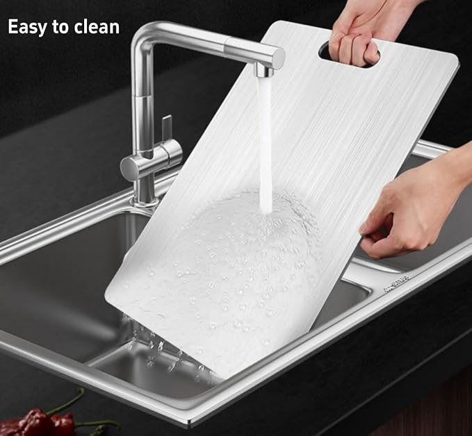 Upgrade Titanium Cutting Board - New Upgrade 100% Pure Titanium Cutting Boards for Kitchen Double Sided Non Toxic Titanware Cutting Board,Hygiene Durable Dishwasher Safe Chopping Board (12"L x 9"W)