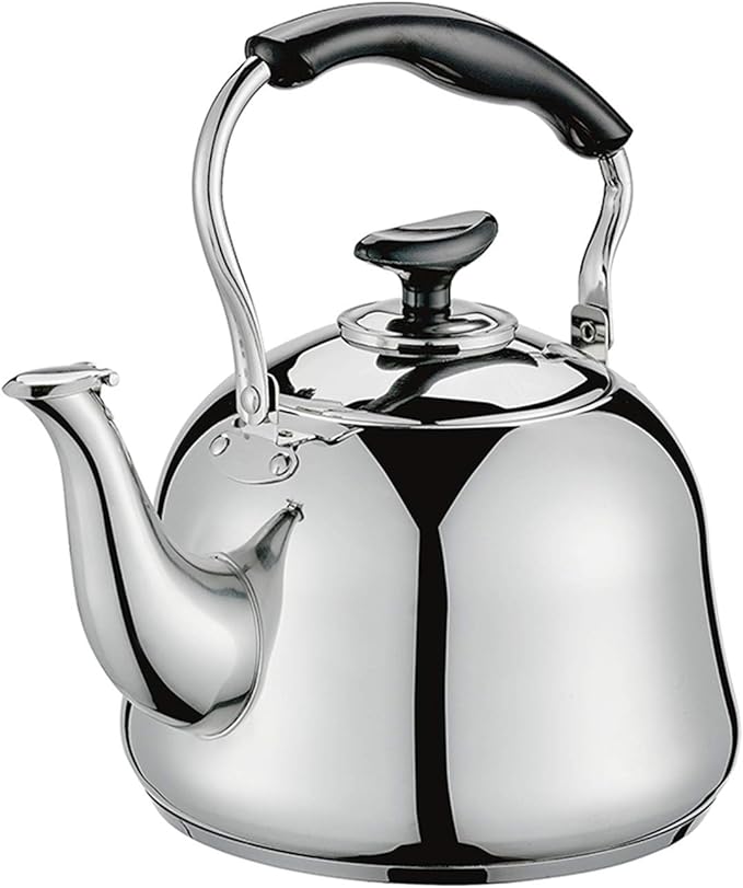 Cilio Teapot with whistle 2.5L-Classico, one size, silver