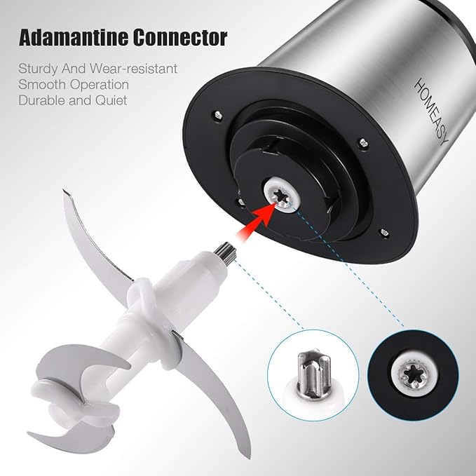 HOMEASY Meat Grinder Electric, Food Processor 2L Stainless Steel Meat Blender Food Chopper for Meat, Vegetables, Fruits and Nuts with 4 Sharp Blades, 350W, 8 Cups