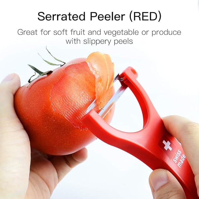 Original Swiss Made Peeler Vegetable&Fruits stainless steel blade Peeler for kitchen (RED-Soft skin Peeler)