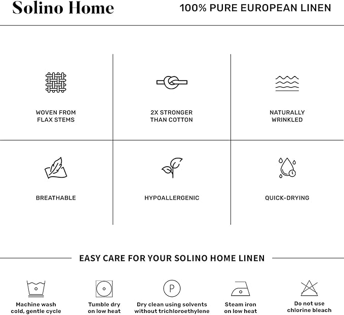 Solino Home 100% Pure Linen Apron for Women & Men - Full Midi Bib Apron Adjustable Neck Strap with Center Pockets for Kitchen