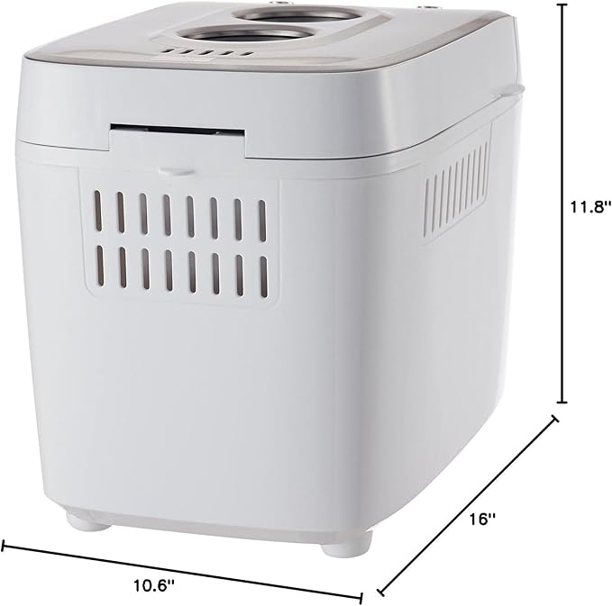 15-in-1 Bread Maker Machine - 3LB Capacity w/Gluten-Free & Whole Wheat Settings | Digital Programmable Breadmaker w/ 3 Loaf Sizes & Crust Colors (White)