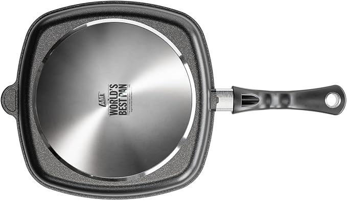 AMT Gastroguss The World´S [.] Square Frying pan with BBQ Rhombus Grill Base for induction, 28 x 28 cm, Height 5 cm, die-cast Aluminium, Lotan® Non-Stick Coating, AMZN-I-E285BBQ-US