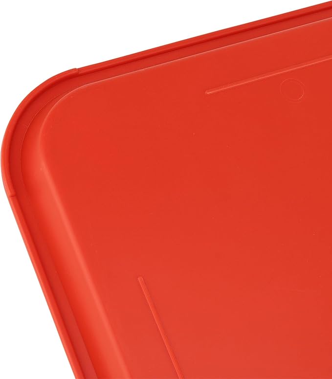 ZOENHOU 14 Pack Fast Food Tray, 14 x 10 Inch Rectangular Plastic Cafeteria Serving Trays for Lunch, Restaurant, Orange