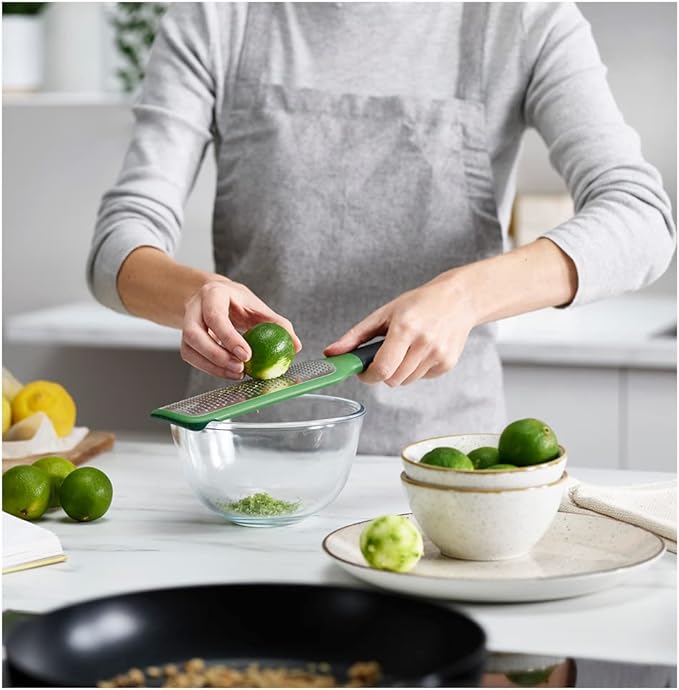 Joseph Joseph GripGrater Paddle Grater/Zester with Easy-grip Handle, Non-slip Tip, Fine Stainless-Steel Grating Blades, Green