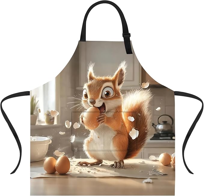 Funny Cat Apron with 2 Pockets Waterproof for Men Women Kitchen Garden Decor